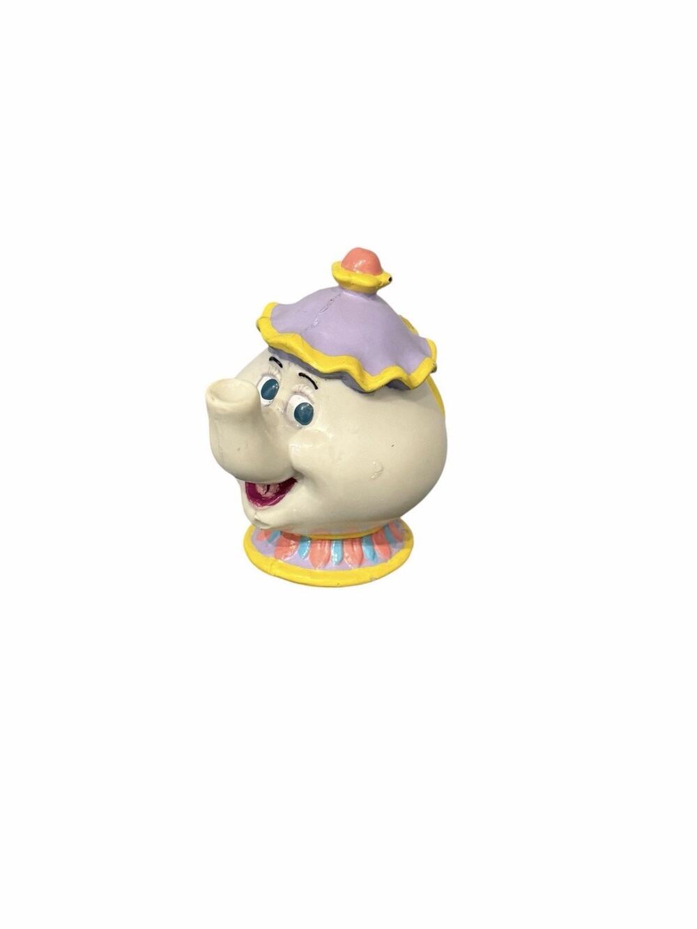 Vintage Mrs Potts PVC Figure Disney Beauty and the Beast Mini Tea Pot Toy 2”